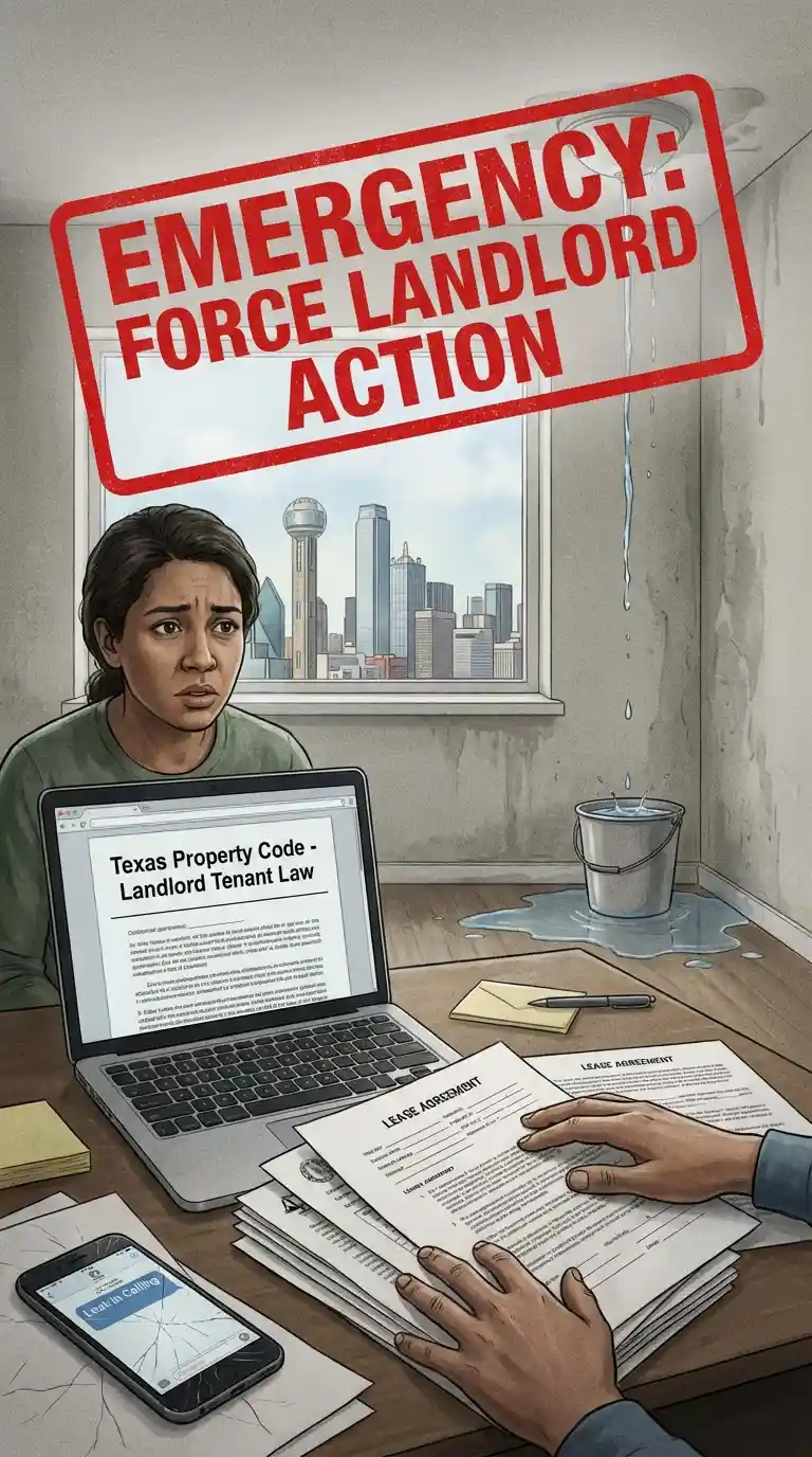 Illustration of renter learning rights when an emergency roof repair is needed