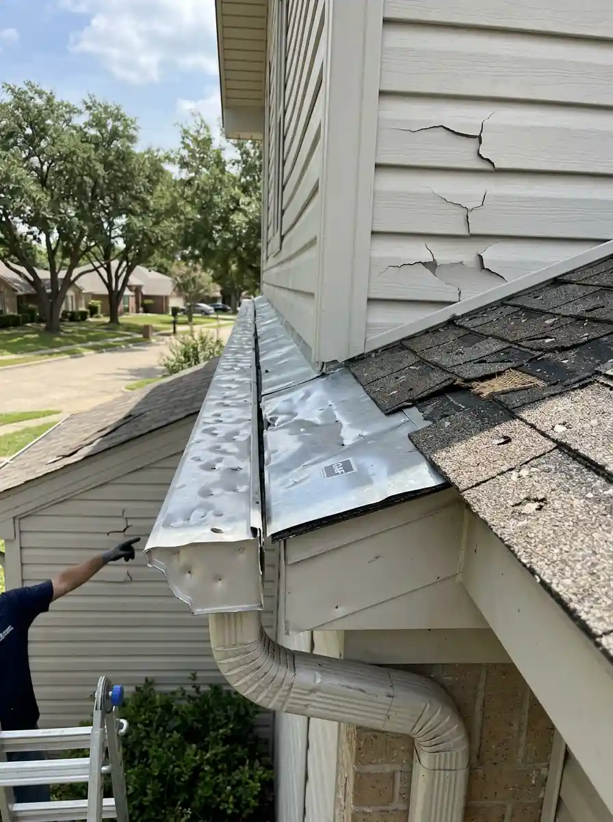 check gutters and siding after a hail storm